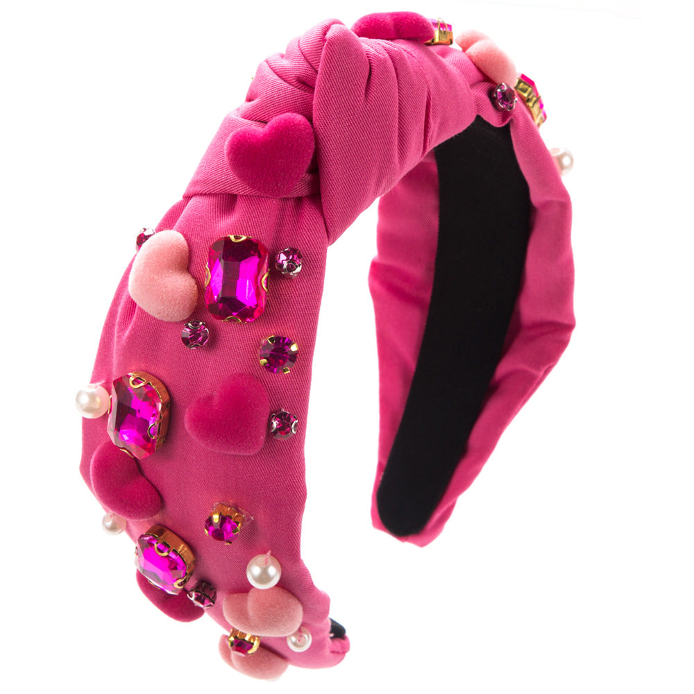 Wholesale Glass Diamond Inlaid Valentine's Day Headbands